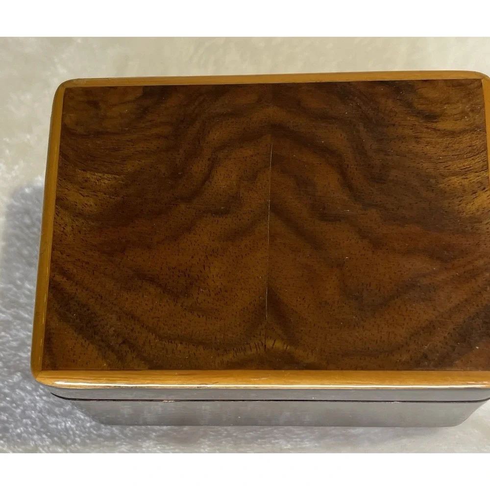 Rare Vintage Wood Music Box Germany Deutsches Museum Keepsakes Jewelry Munich
